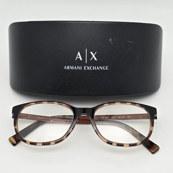 Armani Exchange AX3005 8037 Tortoise Brown Eyeglasses Frame w/ Case 52-17-145 - Picture 1 of 15